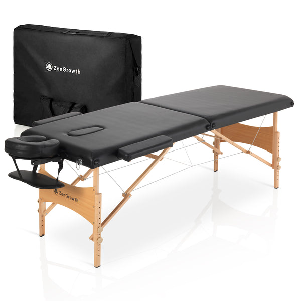 ZENGROWTH Table de massage pliante Economy Flat Noir