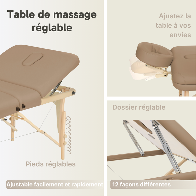 ZENGROWTH Table de massage pliante Nimman Moka